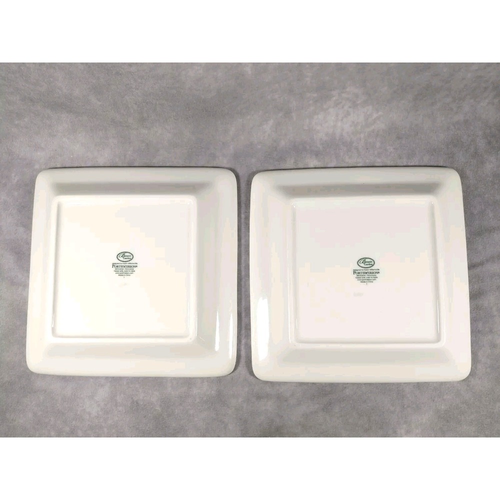 2 Portmeirion Botanic Garden Primrose & Pansy 7" Square Plates Butterflies - Picture 6 of 9